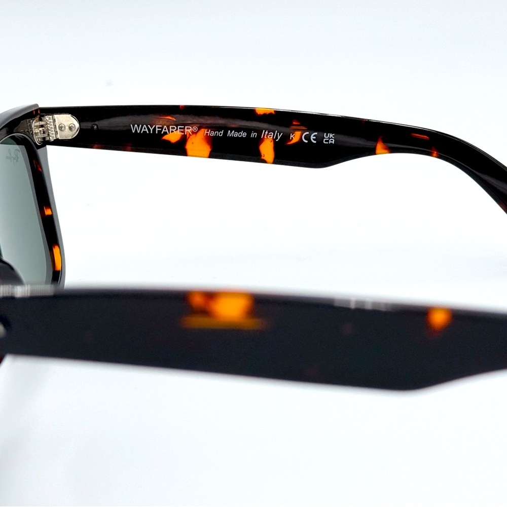 Ray-Ban Classic Sunglasses Wayfarer RB2140 50mm Tortoise w/ Green G15 Lens - Picture 9 of 9